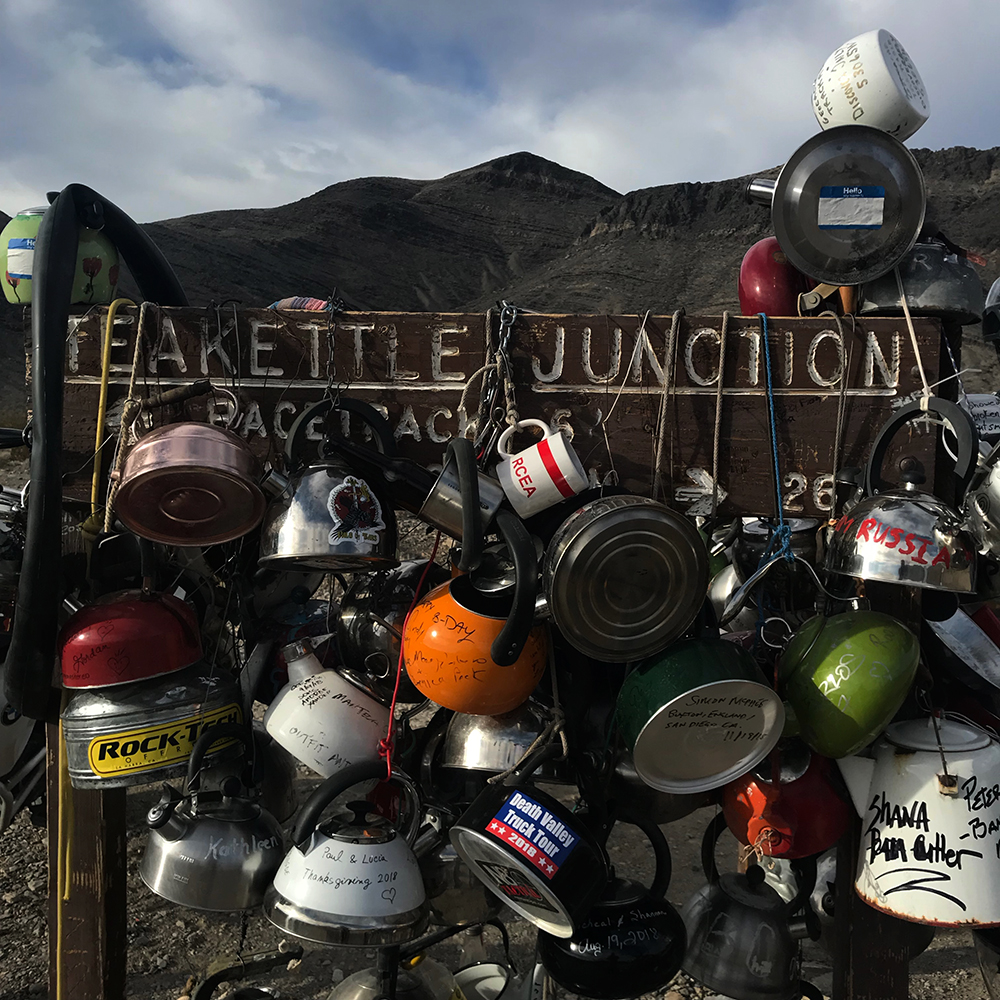 teakettle junction is a popular stop on the way to the racetrack