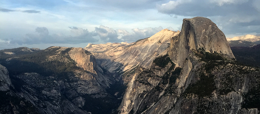 half dome from glacier point yosemite national park
