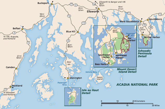 acadia area map