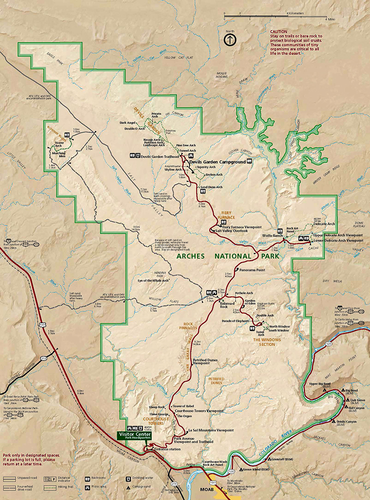 Free Arches Park Map