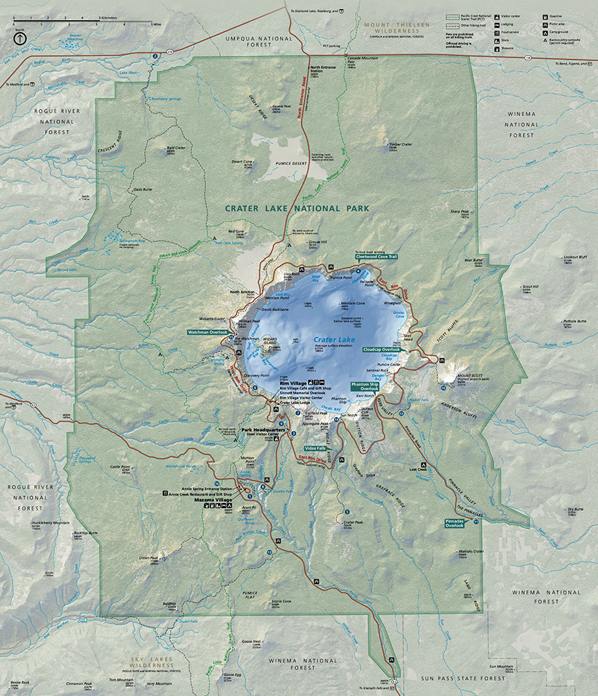 Map of Crater Lake - Park JunkiePark Junkie