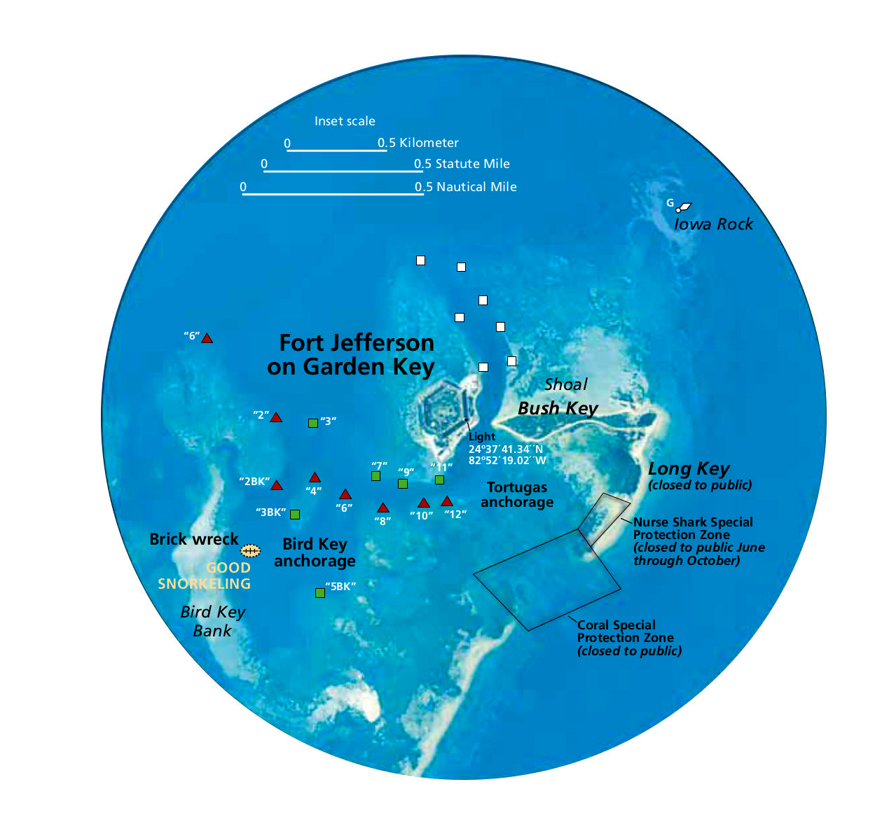 map of dry tortugas area