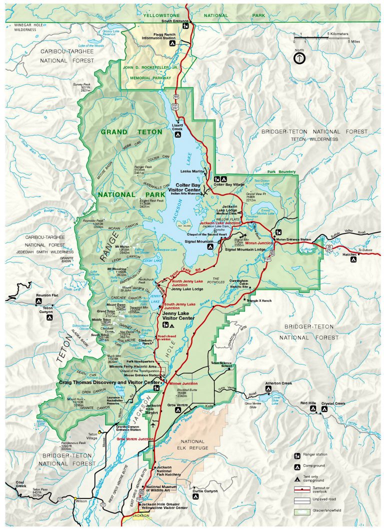 Map of Grand Teton - Park JunkiePark Junkie