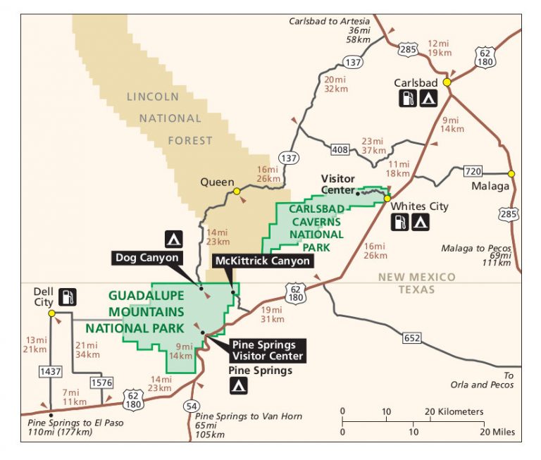 Map of Guadalupe Mountains - Park JunkiePark Junkie