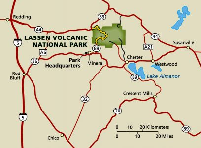 Lassen Volcanic Regional Map 408x300 