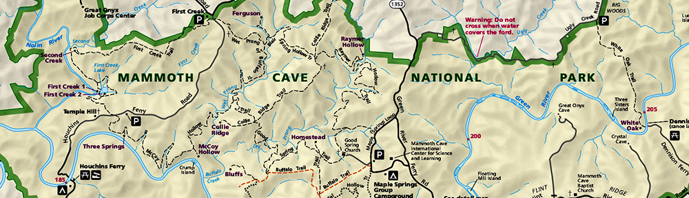 Map Of Mammoth Cave Park Junkiepark Junkie