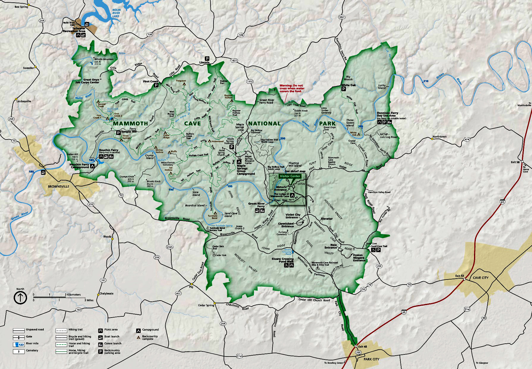 Map Of Mammoth Cave Park Junkiepark Junkie