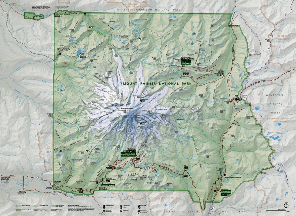 Mount Rainier National Park Map 1024x748 