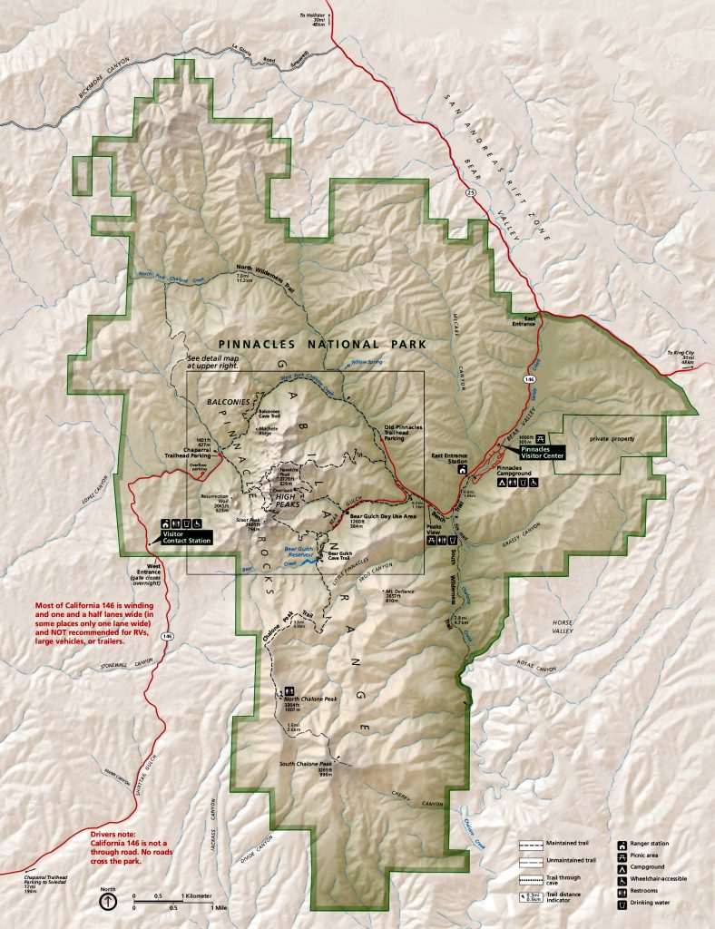 Map of Pinnacles - Park JunkiePark Junkie