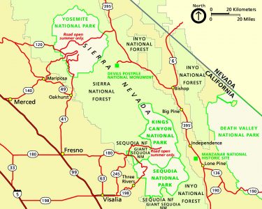 Map of Sequoia - Park JunkiePark Junkie