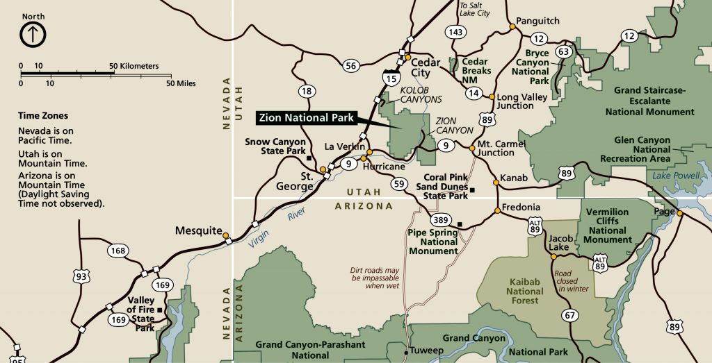 Park Junkie's Map of Zion National Park - Plan your visit to this park