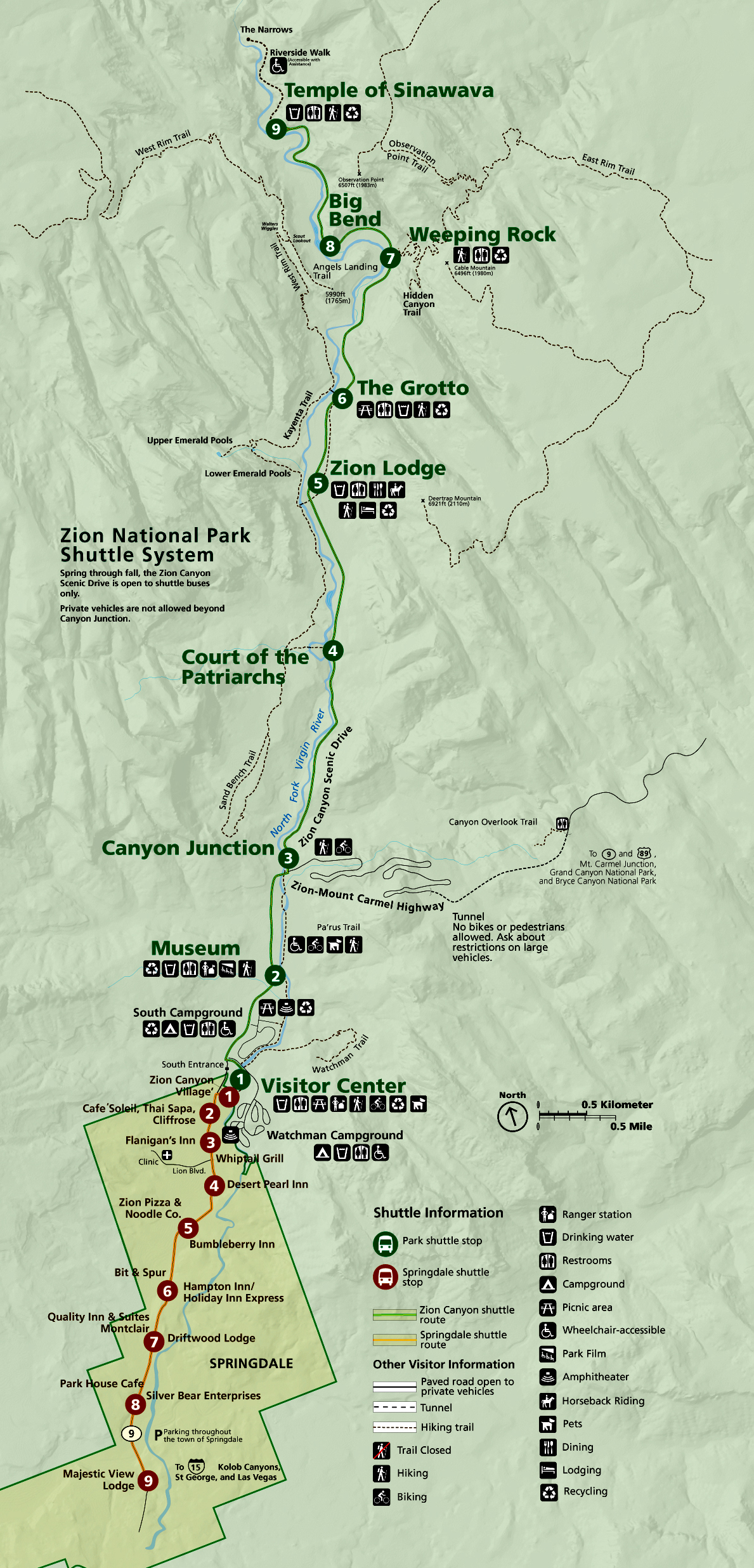 map of zion canyon