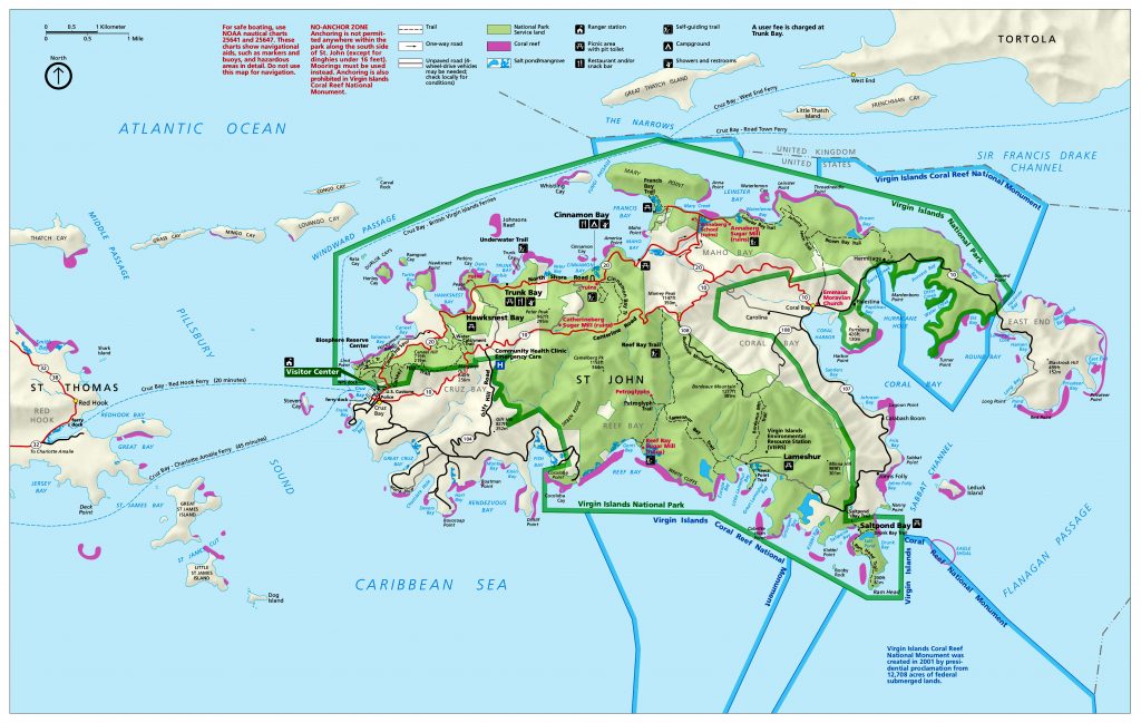 Park Junkies Map Of Virgin Islands National Parkpark Junkie