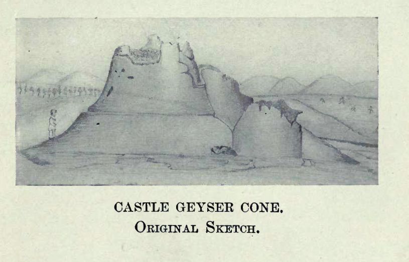 drawing of geyser cone