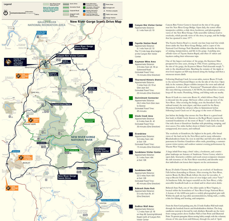 Map of New River National Park Plan your West Virginia visit